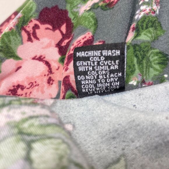 Rue 21 Gray Pink Rose Tunic Top XL Soft Long Sleeves Whimsy Fairy Goth Boho - Picture 10 of 10